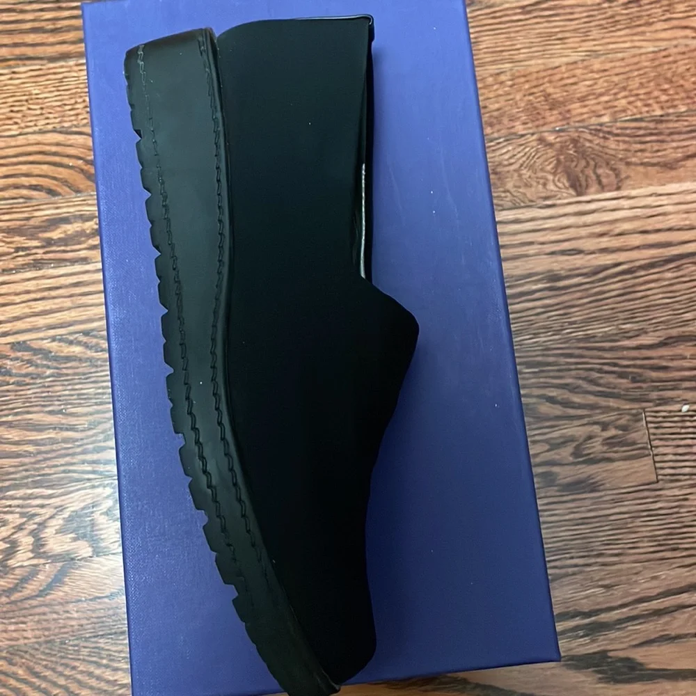 NEW Stuart Weitzman Sofa Black Stretch Pull On Loafer Black.Size 7.Made in Spain - Picture 9 of 14